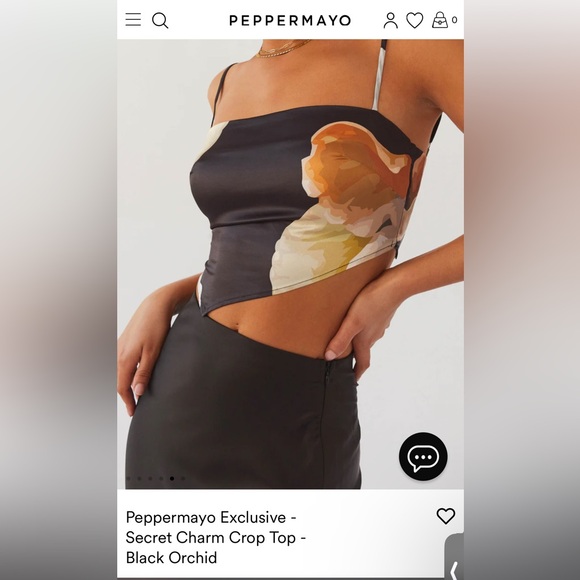 Peppermayo Exclusive - Secret Charm Crop Top - Black Orchid - Picture 2 of 7